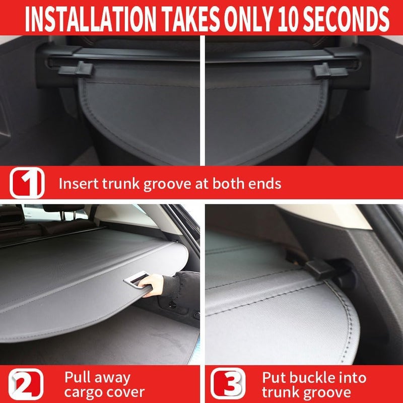 Marretoo for 2024 Subaru Crosstrek Impreza Hatckback Cargo Cover for Subaru Crosstrek Accessories Trunk Cover 2018 2019 2020 2021 2022 2023 2024 (Not Fit for Plug-in and Hybrid) - Image 3
